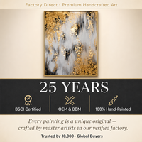 Peinture murale abstraite en feuille d'or véritable, cascade tombante, sur toile, pour hall de villa, salon, décoration de luxe