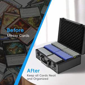 Boîte de rangement en aluminium 3x4 pour cartes rigides, capacité de <span class=keywords><strong>600</strong></span>+ toploaders, organiseur de rangement pour cartes de sport, réutilisable - Product Image 3