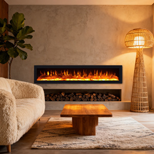 Chimenea Eléctrica Decorativa Moderna Integrada Longhua Flame de 40 Pulgadas Sin Calefactor - Product Image 6
