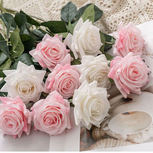 Chất Lượng Cao <span class=keywords><strong>Handmade</strong></span> Duy Nhất Nhân Tạo Lụa Bất Cảm Ứng Cao Su Trắng Hồng Hoa Hồng Cho Đám Cưới Tốt Nghiệp Nhà Đảng Sinh Nhật - Product Image 5