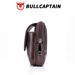 BULLCAPTAIN Sac banane en cuir véritable antivol avec motif logo pour homme, sacoche de taille avec poche pour téléphone portable, sacs bandoulière pour homme - Product Image 4
