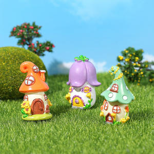 Miniatur rumah jamur lanskap istana kecil patung mikro kerajinan resin untuk Peri taman ornamen lumut lanskap pot sukulen - Product Image 2