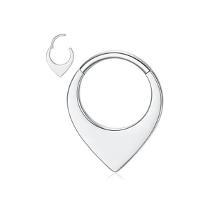 Anneau de nez en forme de goutte d'eau 16G 8/10mm en acier inoxydable, anneau de septum nasal, anneau de lèvre, bijou de piercing d'oreille sans soudure - Product Image 4