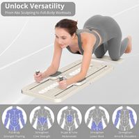 Papan Reformer Pilates ABS Tahan Lama - Papan Geser Multifungsi Lipat Portabel yang Dapat Disesuaikan untuk Penggunaan di Rumah