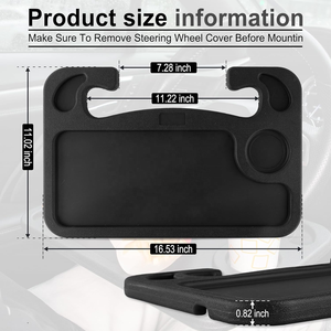 Plateau de volant de voiture multifonction 2 en 1, pliable et portable, table à nourriture pour voiture, support universel pour l'intérieur de la voiture, pour les voyages - Product Image 3