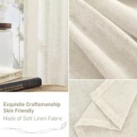 Rideau semi-transparent en lin naturel, effet lin, doux et filtrant la lumière, pour la décoration intérieure de la maison et des hôtels