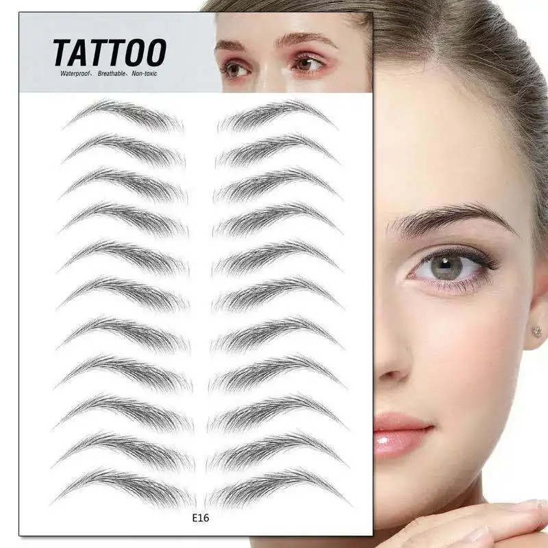 Nieuwe Magische 4d Haar-Achtige Wenkbrauw Tattoo Sticker Valse Wenkbrauwen Waterdichte Duurzame Make-Up Op Waterbasis Wenkbrauwstickers