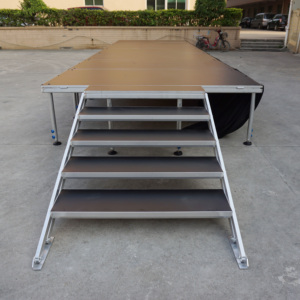 Escenario Portátil de Aluminio con Rieles Elevables, Plataforma Antideslizante y Fácil Montaje para Eventos al Aire Libre - Product Image 6