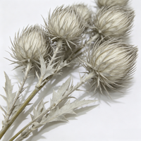Vente en gros de fleurs artificielles en mousse PE de 120 cm, faux éryngium, faux églantier séché, couleur grise personnalisée pour les arrangements floraux de mariage, d'hôtel, de style Wabi Sabi