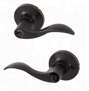 WEKIS Wave Lever Keyed Entry Door <b>Lock</b> Stainless Steel Door Knob Hardware Handle and Closet Lockset Silver Color with <b>Key</b> - Product Image 3