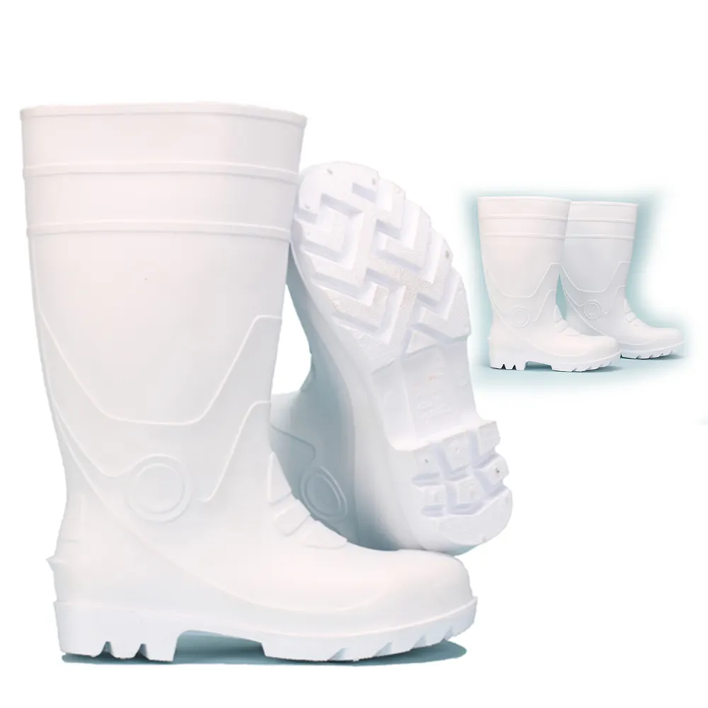 Lightweight fashion cheap unisex anti-slip design safety pvc boots for food industry factory waterproof