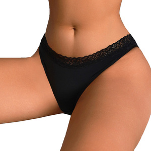 Bragas de Encaje de Color Sólido, Bragas de Cintura Alta para Mujer, Bragas Transpirables para Uso Diario, Ropa Interior Femenina, Lencería para Mujer - Product Image 1