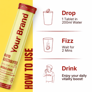 Boisson énergétique instantanée sans sucre pour la récupération musculaire, 20 comprimés effervescents d'électrolytes pour une hydratation rapide, saveur citron masala - Product Image 4
