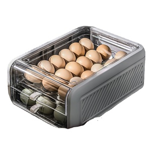 (Big size)Double-layer egg storage box refrigerator refrigerator fridge drawer storage shelf rack bask