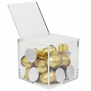 Customized Transparent Color Clear Storage Box Yellow Acrylic Display Cube Case