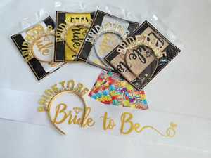 Set Fascia e Cerchietto da Sposa con Glitter Oro, Decorazioni per <span class=keywords><strong>Addio</strong></span> <span class=keywords><strong>al</strong></span> <span class=keywords><strong>Nubilato</strong></span>, <span class=keywords><strong>Accessori</strong></span> per Feste di <span class=keywords><strong>Addio</strong></span> <span class=keywords><strong>al</strong></span> <span class=keywords><strong>Nubilato</strong></span> - Product Image 2