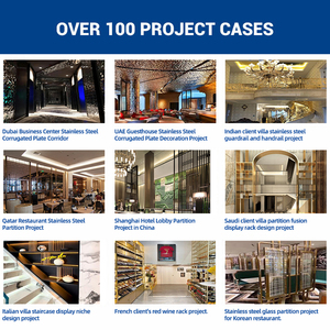 水波纹波纹不锈钢装饰板艺术墙特色天花板背景酒店画廊室内设计 - Product Image 6