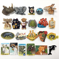 Ensemble d'aimants de réfrigérateur en résine sur le thème des animaux du monde entier, souvenir de voyage, décoration de réfrigérateur pour les amateurs de faune sauvage