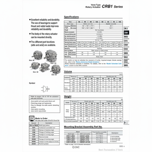 Piezas neumáticas del actuador rotatorio de SMC Pneumatics - Product Image 1