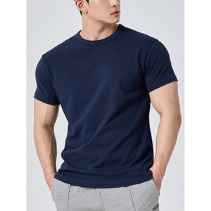 A07T New Summer Heavy Cotton Solid Blank Loose Neck T-shirt Short Sleeve Men's Student Couple Casual <b>Cheap</b> Foreign Trade - Product Image 1