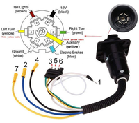 7-poliger Blade-Anhänger buchsen adapter an 4-Wege-Anhängerstecker 3-Wege-Stecker Kabelbaum stecker mit Montage halterung ssatz