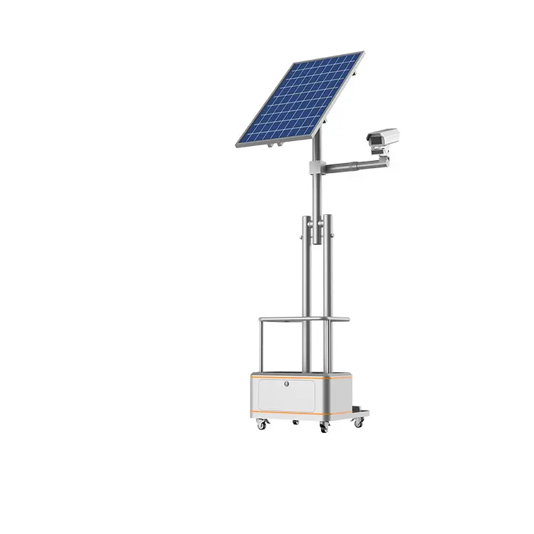 Caméra mobile de remorque Éclairage portable à énergie solaire Surveillance de poker de levage Tour d'éclairage solaire