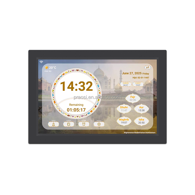 OEM Android System Islamic Smart Quran Display Player Worldwide Pray Time Digital Azan Clock 10 Inch
