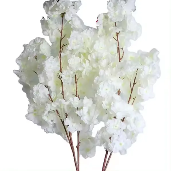 Wholesale high quality pink white artificial cherry tree branches flower faux cherry blossom tree branch decoration