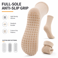 Chaussettes de Pilates personnalisées pour femmes, antidérapantes, en mélange de coton, chaussettes de fitness et de yoga avec logo, étiquette privée OEM ODM