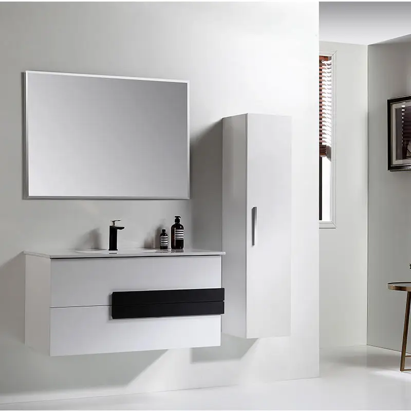 Wood Bathroom Vanity With Mirror And Ceramic Basin Whole sales vanities bathroom cabinet set
