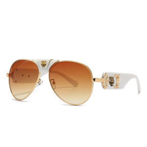 <span class=keywords><strong>2025</strong></span> nouvelle mode rétro luxe métal lunettes de soleil pour hommes concepteur nuances UV400 lentilles célèbre marque crapaud miroir marron cadre couleur - Product Image 6