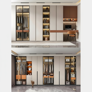 Armario de puerta de vidrio al mejor precio de nueva llegada con luces LED Diseño de ahorro de espacio - Product Image 1