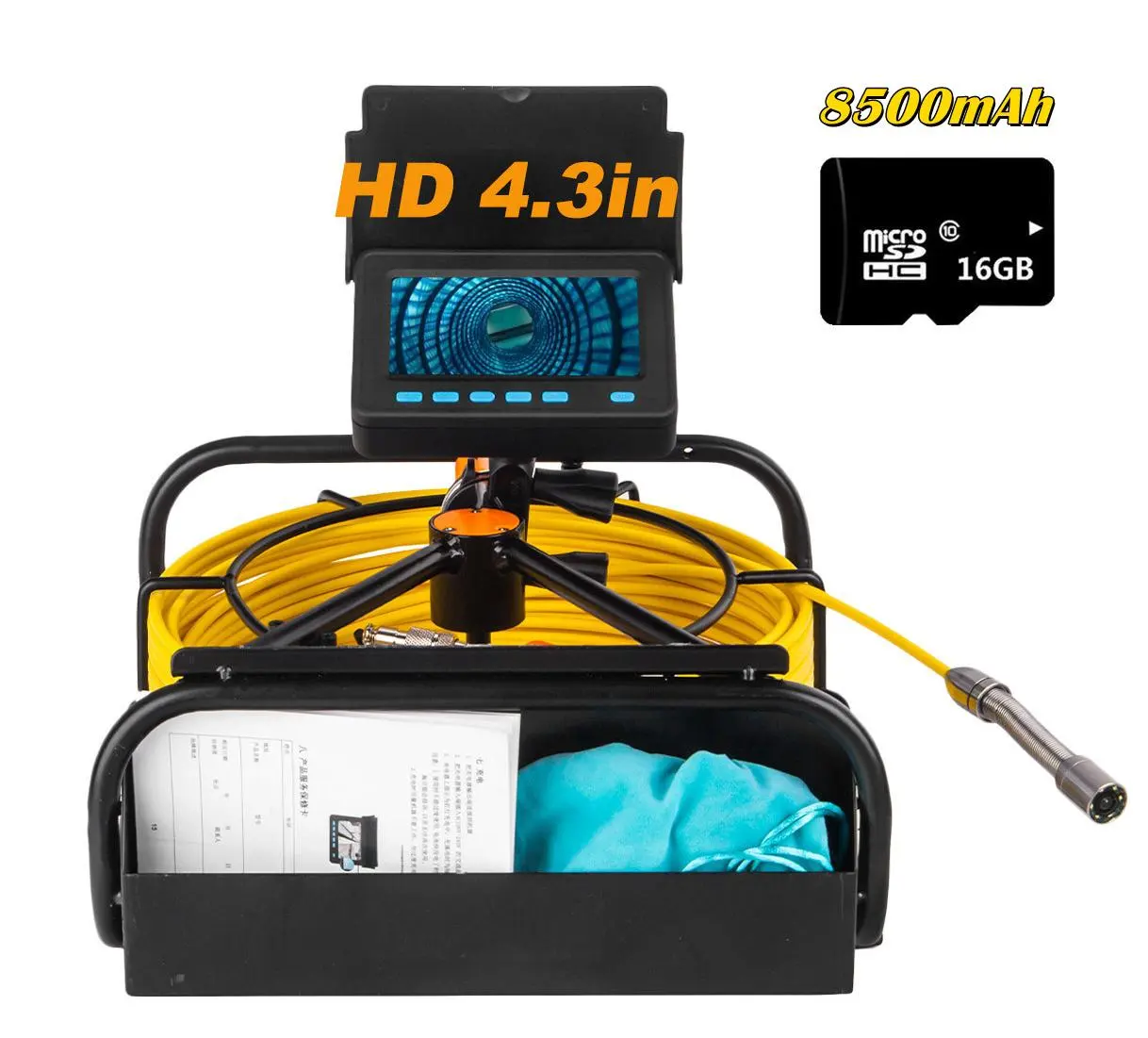 Pipe Inspection Camera 10/20/30/50M Sewer Camera with DVR 16GB FT Card Drain Industrial Endoscope IP68 8500mAH Battery