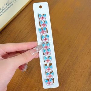 10 pz graziose forcine <span class=keywords><strong>per</strong></span> capelli in plastica colore sfumato trecce <span class=keywords><strong>per</strong></span> ragazze e bambini peluche e tessuto stile dolce - Product Image 6