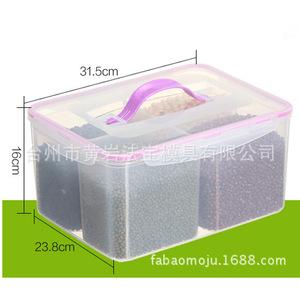 Boîtes de conservation alimentaire compartimentées en plastique hermétiques 14x11cm, boîte de rangement rectangulaire pour céréales, anti-humidité, utilisable au réfrigérateur - Product Image 3