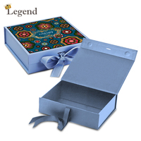 Caja de Regalo de Cartón de Lujo con Logotipo Personalizado para Cosméticos, Caja de Regalo Magnética Plegable con Cinta