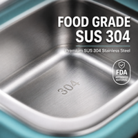Boîte à lunch bento en acier inoxydable 304 de 1 L, étanche, 3 compartiments, récipient alimentaire micro-ondable pour les étudiants et les employés de bureau