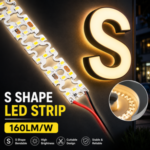 Bande lumineuse LED en forme de S 24V 30W/m Haute luminosité 320LEDs/m 160LM/W Bande LED flexible pliable - Product Image 1