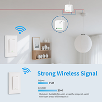 Interrupteur intelligent Tuya, commande à distance et via application mobile, compatible Android, interrupteur mural cinétique WiFi pour système de maison intelligente, 2 voies, IP21
