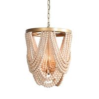 Lustre suspendu en bois perlé style bohème antique, hauteur réglable, pour chambre, cuisine, îlot, salon, installation facile au plafond