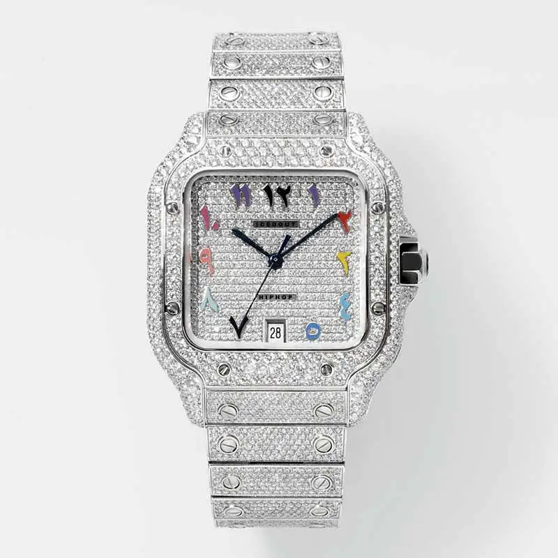 Pass Diamond Tester Luxury Iced Out Diamond Watch Hip Hop VVS Moissanite Mechanical Watch