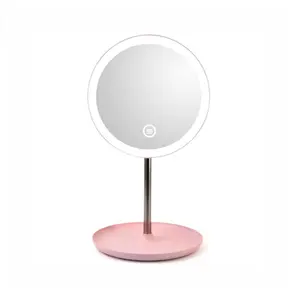 Usb Charging Led Lighted Travel Mirror Desktop Magnified Makeup Vanity Led Mirror