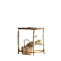 Table console en bois massif de style campagnard français avec cadre en métal design antique durable pour meubles de chambre à coucher à domicile