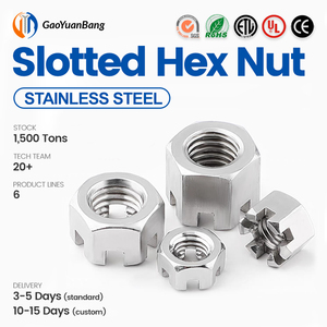Écrous à six pans creux fendus en acier inoxydable 316 304 M4 M5 M6 M8 M10 M12 M14 M16 M20 DIN935 - Product Image 1