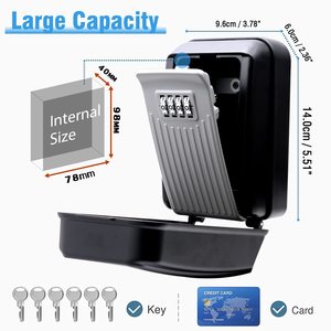 <span class=keywords><strong>Caja</strong></span> de Seguridad Impermeable para Ventana de Auto, Uso Interior y Exterior, Combinación de 4 Dígitos, Aleación de Aluminio Resistente, Color Gris/Plateado, Marca AJF - Product Image 5