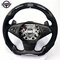 Volant de voiture en fibre de carbone avec éclairage LED et palettes de changement de vitesse pour BMW E60 E61 E62 E63 2005-2010