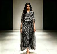 Abaya de Lujo Estilo Dubái con Cuentas y Pedrería Bordada, Cuello Redondo, Corte Holgado, Vestido de Noche para Mujer, Eid