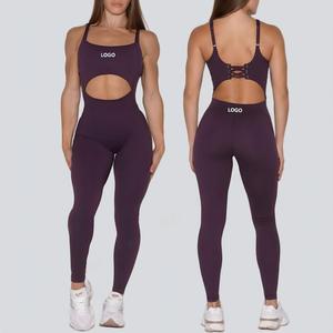 Nouvelle combinaison de yoga et de fitness respirante pour femme, avec découpes, moulante, pour la gym - Product Image 1