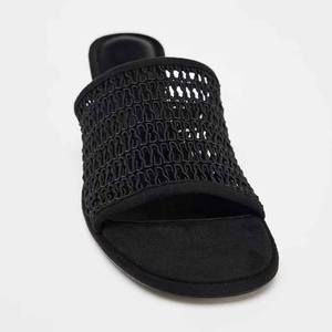 <span class=keywords><strong>Sandales</strong></span> à talons pour l'été chaussures pour femmes noir tressé Mule chaussures décontracté polyvalent pantoufles femmes respirant <span class=keywords><strong>sandales</strong></span> à talons - Product Image 5