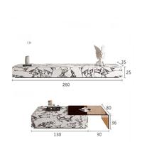 Mesa de Centro Moderna con Tapa de Mármol y Cajones de Almacenamiento, Mueble para TV, para Sala de Estar, Dormitorio, Comedor u Hotel